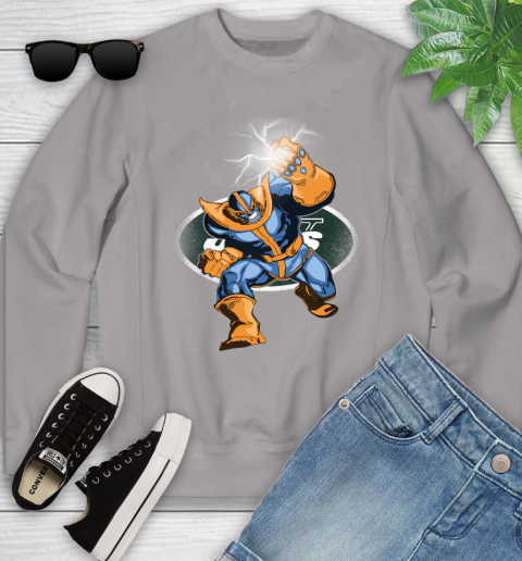 New York Jets NFL Football Thanos Avengers Infinity War Marvel Youth Sweatshirt 3