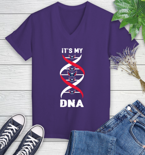 Washington Capitals NHL Hockey It's My DNA Sports Women's V-Neck T-Shirt 3