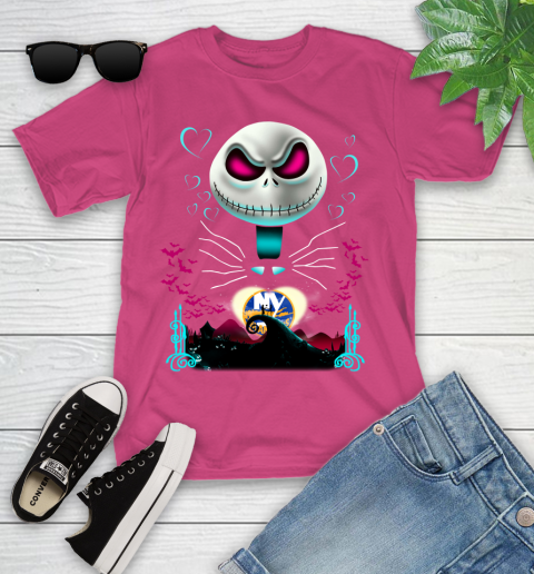 NHL New York Islanders Jack Skellington Sally The Nightmare Before Christmas Hockey Youth T-Shirt 11