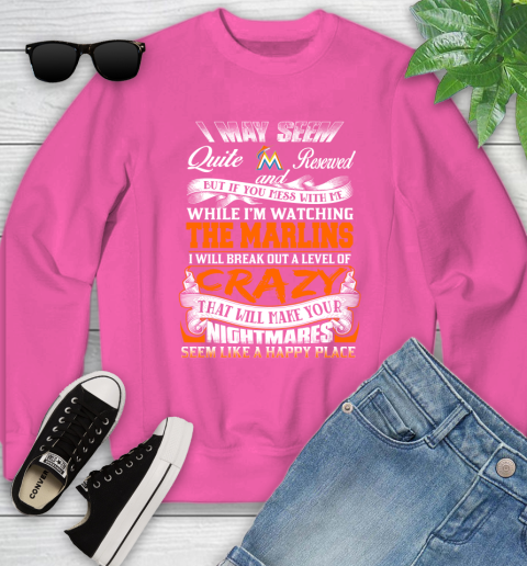Miami Marlins MLB Baseball Don't Mess With Me While I'm Watching My Team Youth Sweatshirt 6
