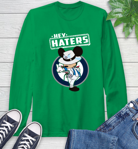 NHL Hey Haters Mickey Hockey Sports Winnipeg Jets Long Sleeve T-Shirt 8