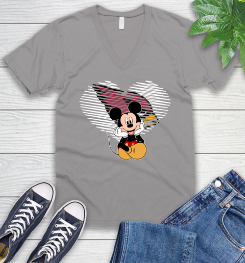 NFL Arizona Cardinals The Heart Mickey Mouse Disney Football T Shirt_000 V-Neck T-Shirt 3