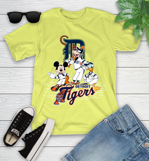 MLB Detroit Tigers Mickey Mouse Donald Duck Goofy Baseball T Shirt Youth T-Shirt 10
