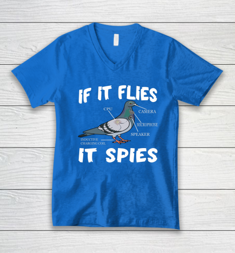 Birds Are Not Real Shirt Funny Bird Spies Conspiracy Theory Birds V-Neck T-Shirt 4