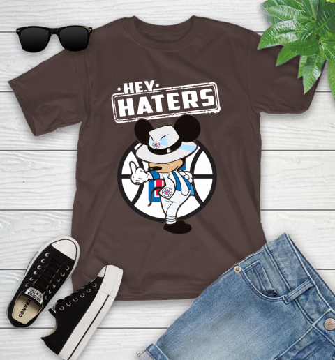 NBA Hey Haters Mickey Basketball Sports Los Angeles Clippers Youth T-Shirt 7