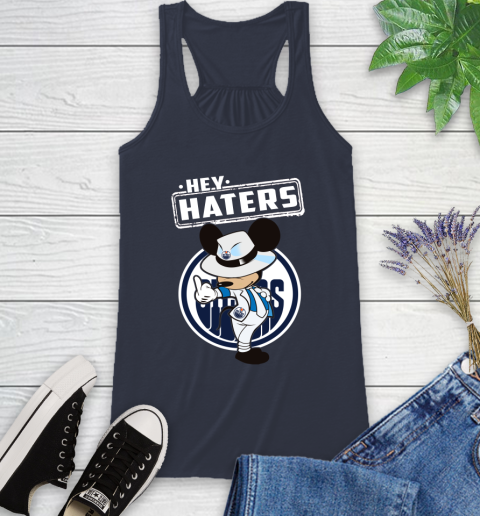 NHL Hey Haters Mickey Hockey Sports Edmonton Oilers Racerback Tank 10