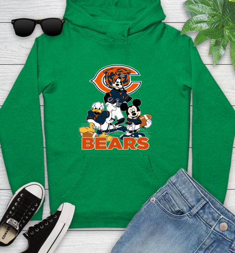 NFL Chicago Bears Mickey Mouse Donald Duck Goofy Football Shirt Youth Hoodie 9