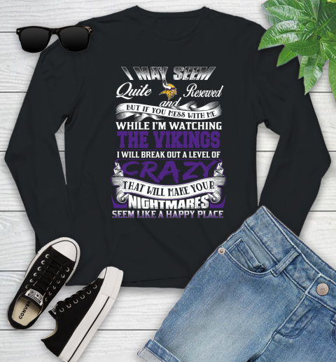 Minnesota Vikings NFL Football Don't Mess With Me While I'm Watching My Team Youth Long Sleeve