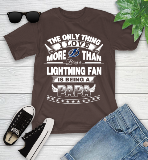 NHL The Only Thing I Love More Than Being A Tampa Bay Lightning Fan Is Being A Papa Hockey Youth T-Shirt 7