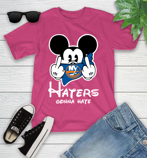 NHL New York Islanders Haters Gonna Hate Mickey Mouse Disney Hockey T Shirt Youth T-Shirt 11