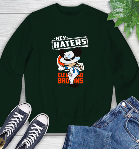 NFL Hey Haters Mickey Football Sports Cleveland Browns Sweatshirt 12