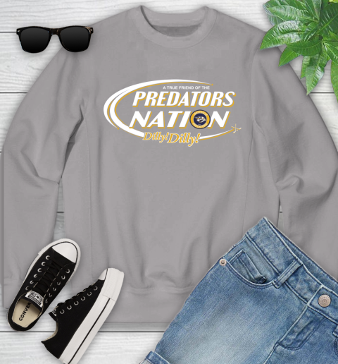 NHL A True Friend Of The Nashville Predators Dilly Dilly Hockey Sports Youth Sweatshirt 3