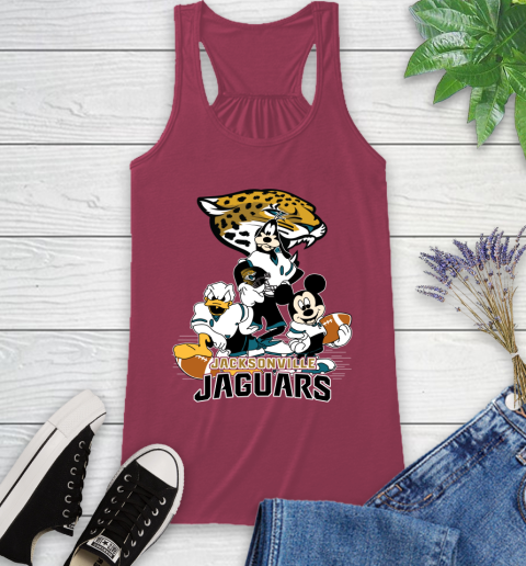 NFL Jacksonville Jaguars Mickey Mouse Donald Duck Goofy Football Shirt Racerback Tank 7