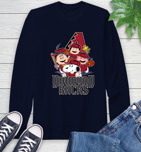 MLB Arizona Diamondbacks Snoopy Charlie Brown Woodstock The Peanuts Movie Baseball T Shirt_000 Long Sleeve T-Shirt 3
