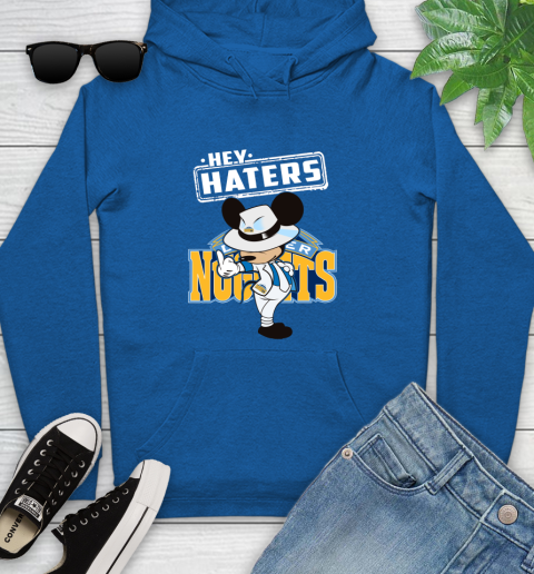NBA Hey Haters Mickey Basketball Sports Denver Nuggets Youth Hoodie 11