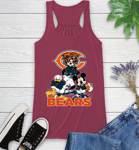 NFL Chicago Bears Mickey Mouse Donald Duck Goofy Football Shirt Racerback Tank 7