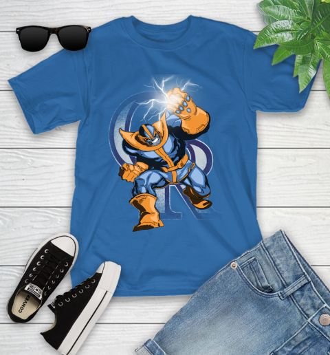 Colorado Rockies MLB Baseball Thanos Avengers Infinity War Marvel Youth T-Shirt 12