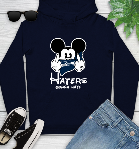 NFL Seattle Seahawks Haters Gonna Hate Mickey Mouse Disney Football T Shirt Youth Hoodie 3
