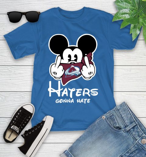 NHL Colorado Avalanche Haters Gonna Hate Mickey Mouse Disney Hockey T Shirt Youth T-Shirt 12