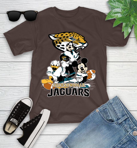 NFL Jacksonville Jaguars Mickey Mouse Donald Duck Goofy Football Shirt Youth T-Shirt 7
