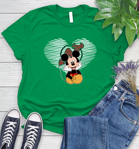 NHL New Jersey Devils The Heart Mickey Mouse Disney Hockey Women's T-Shirt 9