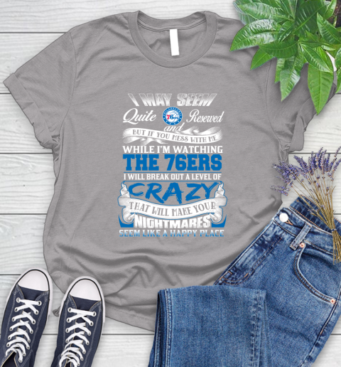 Philadelphia 76ers NBA Basketball Don't Mess With Me While I'm Watching My Team Women's T-Shirt 5