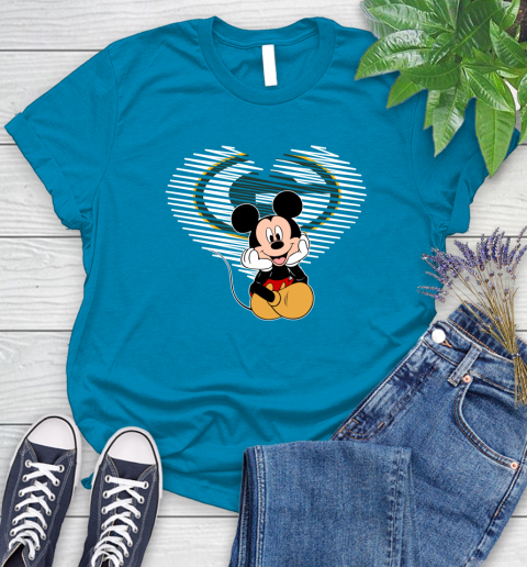 NFL Green Bay Packers The Heart Mickey Mouse Disney Football T Shirt_000 Women's T-Shirt 10