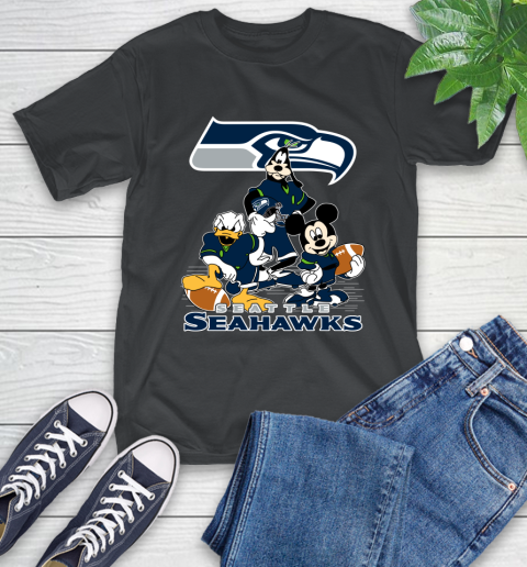 NFL Seattle Seahawks Mickey Mouse Donald Duck Goofy Football Shirt T-Shirt