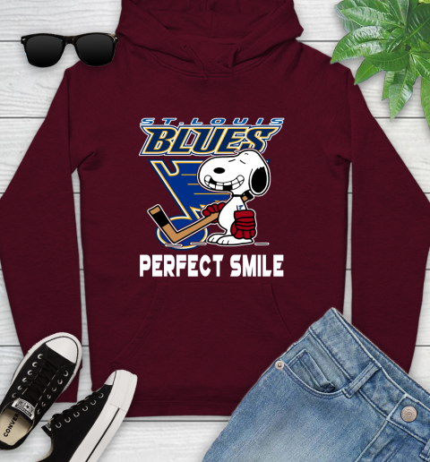NHL St.Louis Blues Snoopy Perfect Smile The Peanuts Movie Hockey T Shirt Youth Hoodie 7