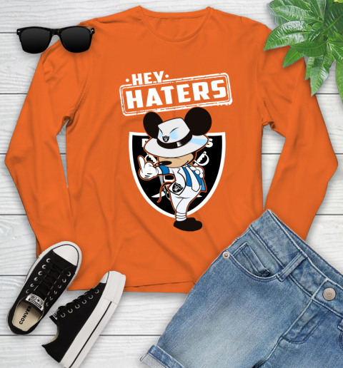 NFL Hey Haters Mickey Football Sports Oakland Raiders Youth Long Sleeve 3