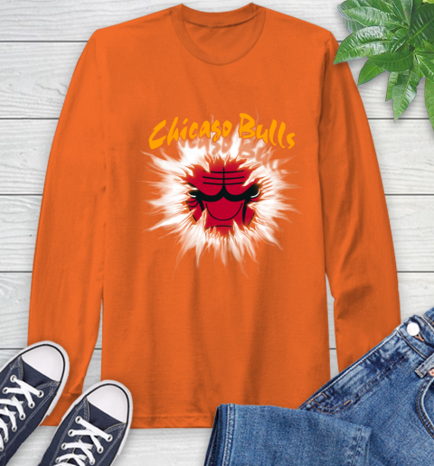 Chicago Bulls NBA Basketball Rip Sports Long Sleeve T-Shirt 5 Chicago Bulls NBA Basketball Rip Sports Long Sleeve T-Shirt - Image 5