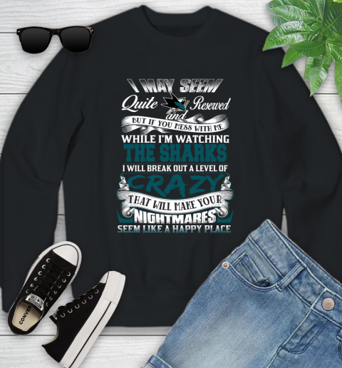 San Jose Sharks NHL Hockey Don't Mess With Me While I'm Watching My Team Youth Sweatshirt