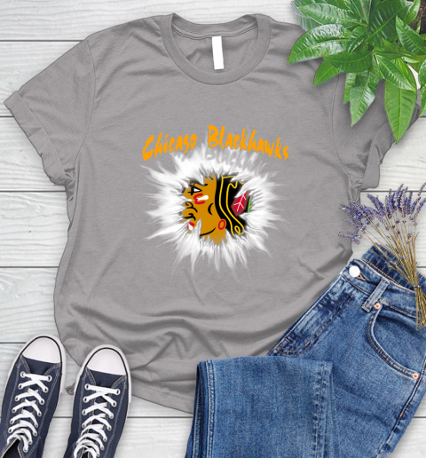Chicago Blackhawks NHL Hockey Adoring Fan Rip Sports Women's T-Shirt 5