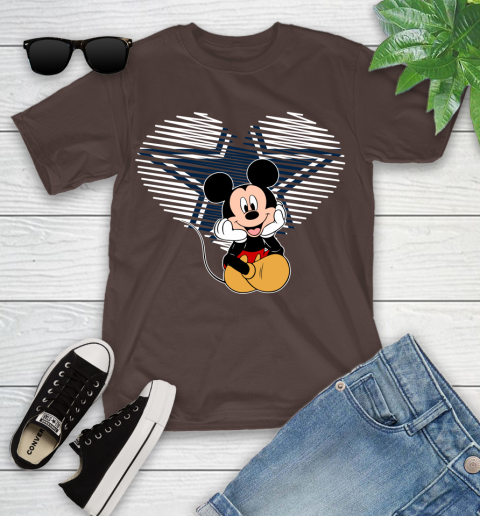 NFL Dallas Cowboys The Heart Mickey Mouse Disney Football T Shirt_000 Youth T-Shirt 7