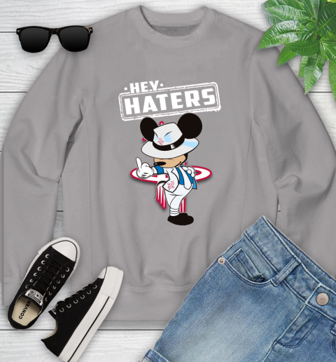 NBA Hey Haters Mickey Basketball Sports Houston Rockets Youth Sweatshirt 3