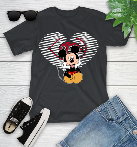 MLB Cincinnati Reds The Heart Mickey Mouse Disney Baseball T Shirt_000 Youth T-Shirt