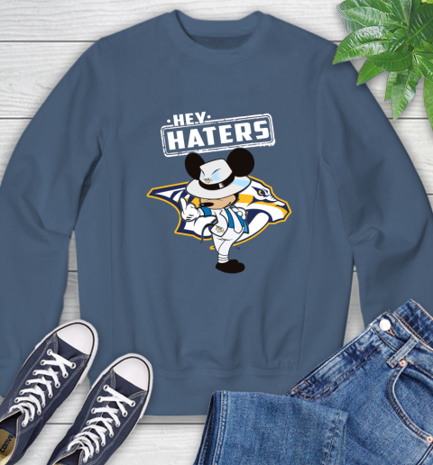 NHL Hey Haters Mickey Hockey Sports Nashville Predators Sweatshirt 8