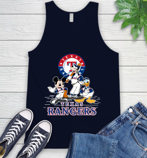 MLB Texas Rangers Mickey Mouse Donald Duck Goofy Baseball T Shirt Tank Top 3 MLB Texas Rangers Mickey Mouse Donald Duck Goofy Baseball T Shirt Tank Top - Image 3