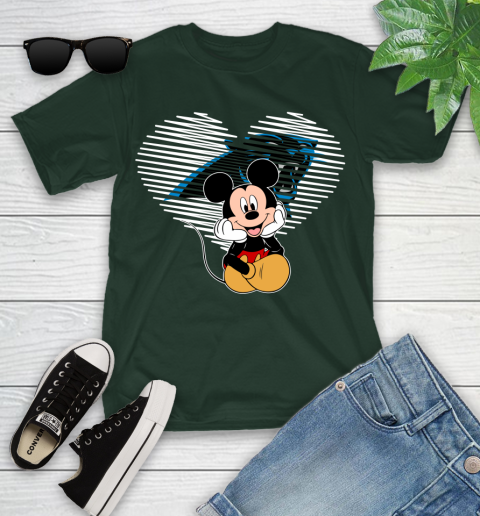 NFL Carolina Panthers The Heart Mickey Mouse Disney Football T Shirt_000 Youth T-Shirt 5