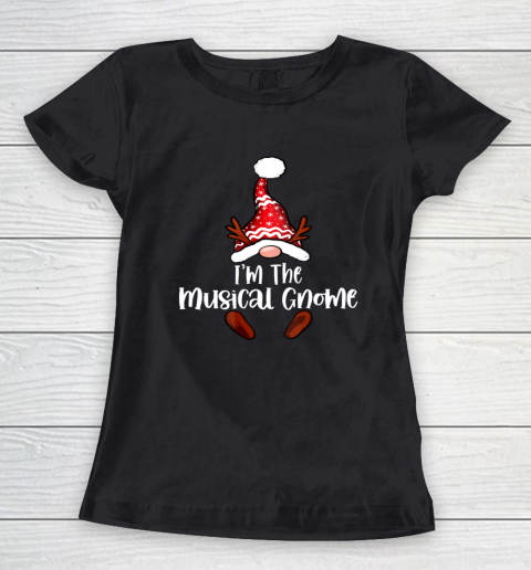 Musical Gnome Buffalo Plaid Matching Family Christmas Pajama Women's T-Shirt