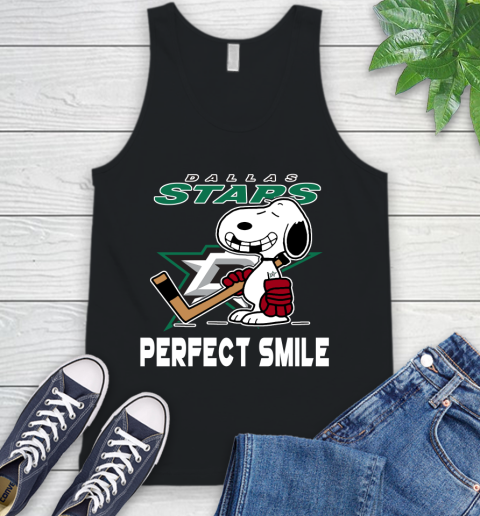 NHL Dallas Stars Snoopy Perfect Smile The Peanuts Movie Hockey T Shirt Tank Top