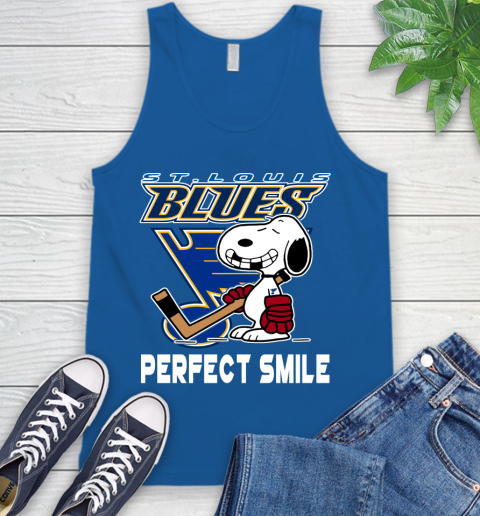 NHL St.Louis Blues Snoopy Perfect Smile The Peanuts Movie Hockey T Shirt Tank Top 4