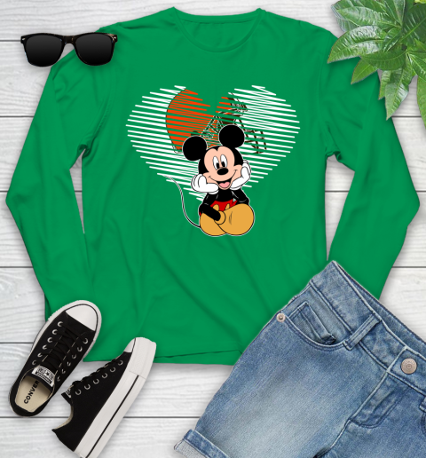 NFL Cleveland Browns The Heart Mickey Mouse Disney Football T Shirt_000 Youth Long Sleeve 7