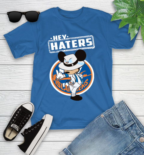 NHL Hey Haters Mickey Hockey Sports New York Islanders Youth T-Shirt 12