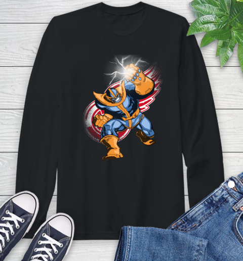 Detroit Red Wings NHL Hockey Thanos Avengers Infinity War Marvel Long Sleeve T-Shirt