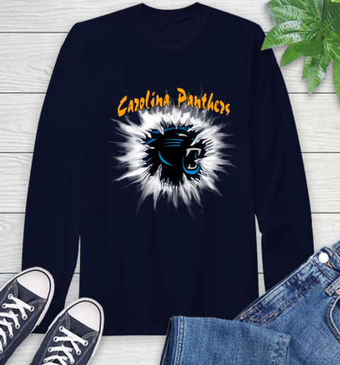 Carolina Panthers NFL Football Adoring Fan Rip Sports Long Sleeve T-Shirt 3