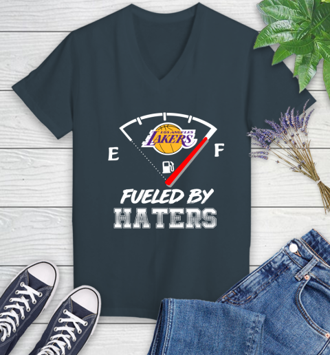 Los Angeles Lakers NBA Basketball Fueled By Haters Sports Women's V-Neck T-Shirt 8