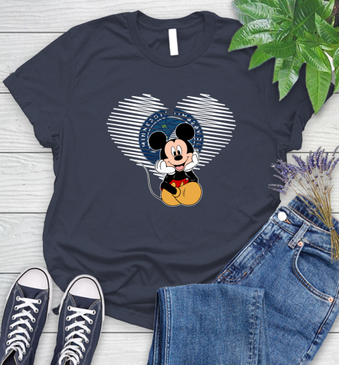 NBA Minnesota Timberwolves The Heart Mickey Mouse Disney Basketball Women's T-Shirt 14