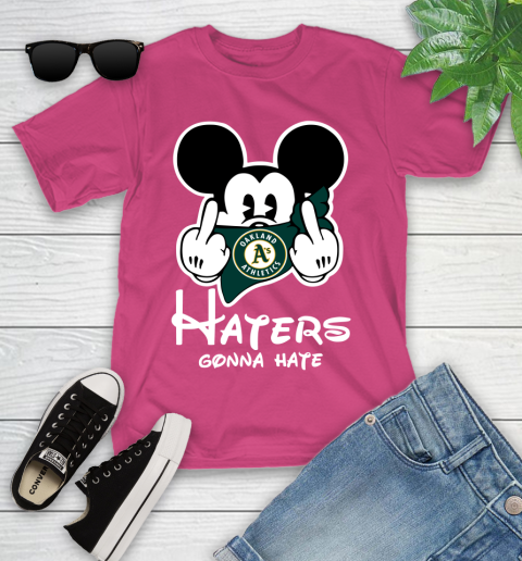 MLB Oakland Athletics Haters Gonna Hate Mickey Mouse Disney Baseball T Shirt_000 Youth T-Shirt 11