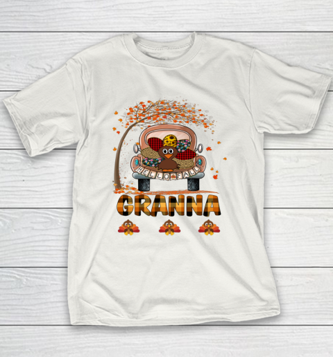 Hello Fall Thanksgiving Granna Gift Funny Turkey Truck Youth T-Shirt